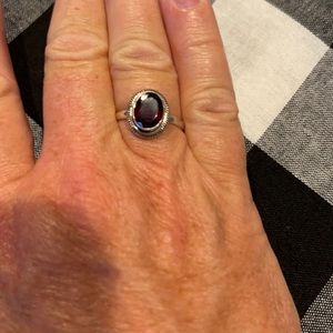Sundance Ruby and .925 sterling silver ring. Vintage